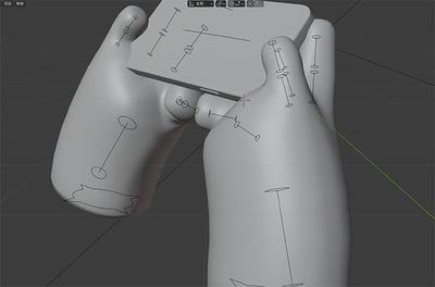 带Blender骨骼绑定的3D卡通手拿手机iPhone模型下载（Blend,png,tiff）