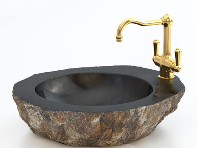 石头洗脸盆3D模型（OBJ,MAX）