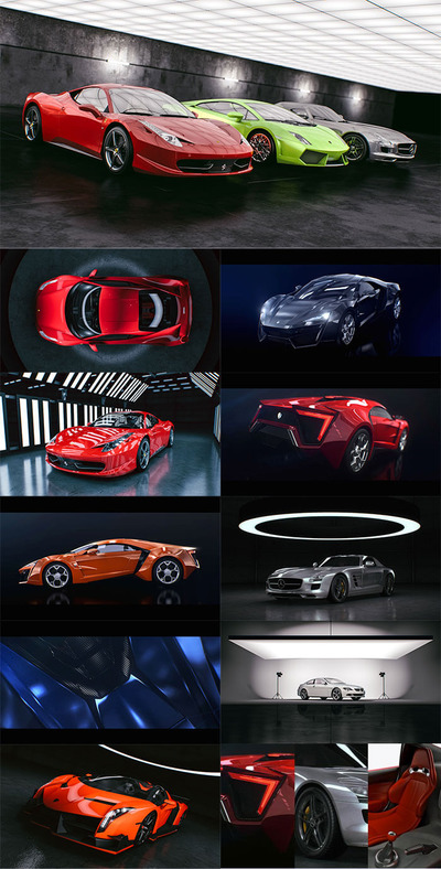 C4D默认渲染器汽车材质素材下载（lib4d）