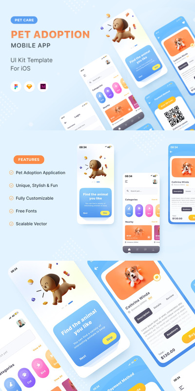 宠物收养管理App (FIG,SKETCH,XD)