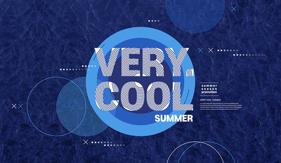 创意深蓝色夏季主题海报设计模板 (psd)