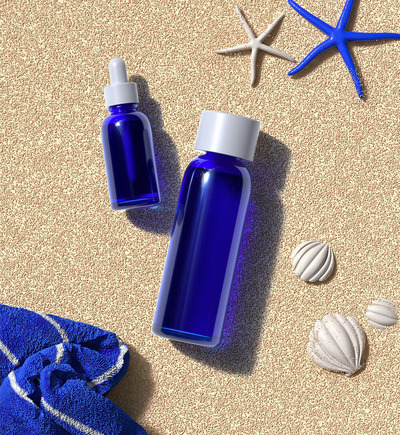 补水护肤品夏季沙滩背景图素材 (jpg)