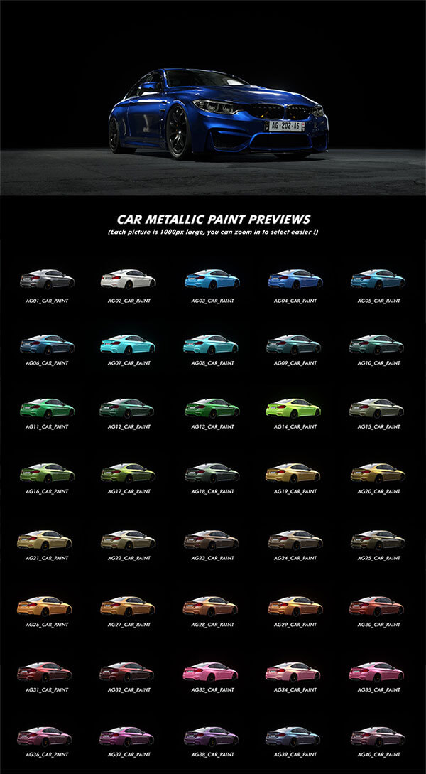 127种高品质C4D OC汽车材质套装下载（orbx）