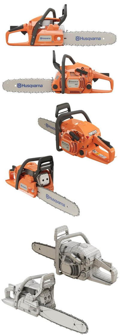 Husqvarna 445 电锯3D模型下载