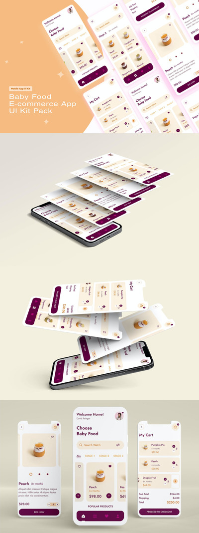 婴幼儿食品电商App UI工具包 (FIG)