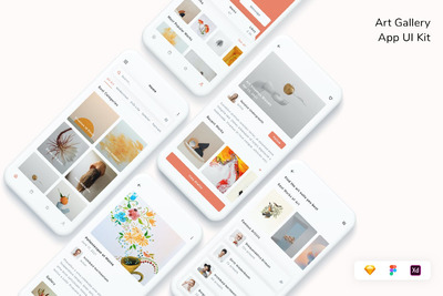 艺术作品展示App UI工具包(FIG,SKETCH,XD)