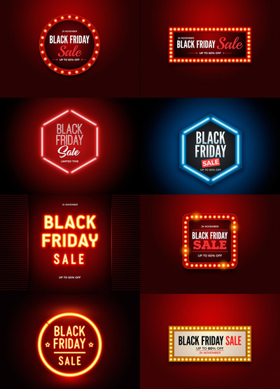 黑色星期五的促销标语（PSD,JPG）