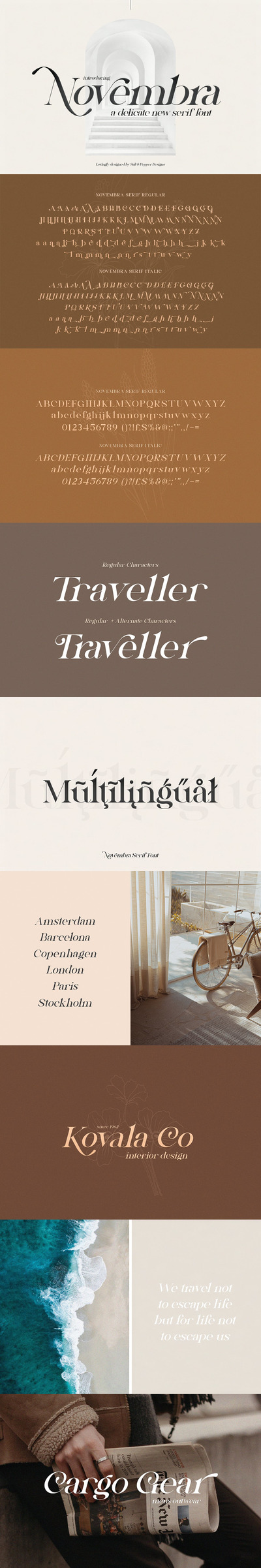 高端时尚优雅多用途的Novembra Serif 英文字体