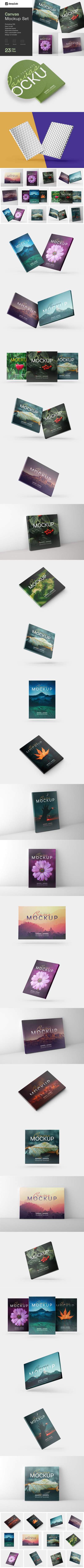 艺术绘画作品展示画布样机合集[1.74GB,PSD]