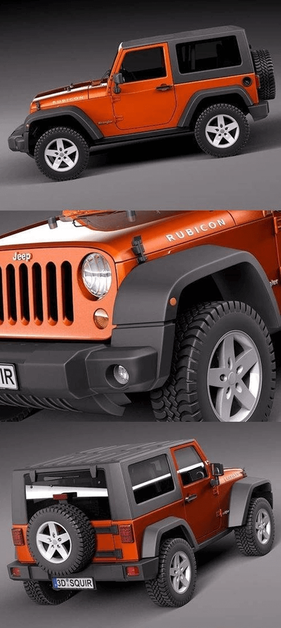 Jeep 牧马人 Rubicon 2012 3D 越野车汽车模型下载（fbx,max,obj）