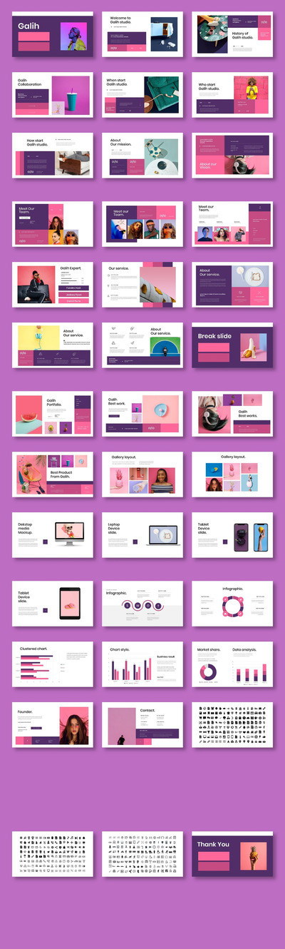 时尚创意广告公司PPT模板 (PPTX)