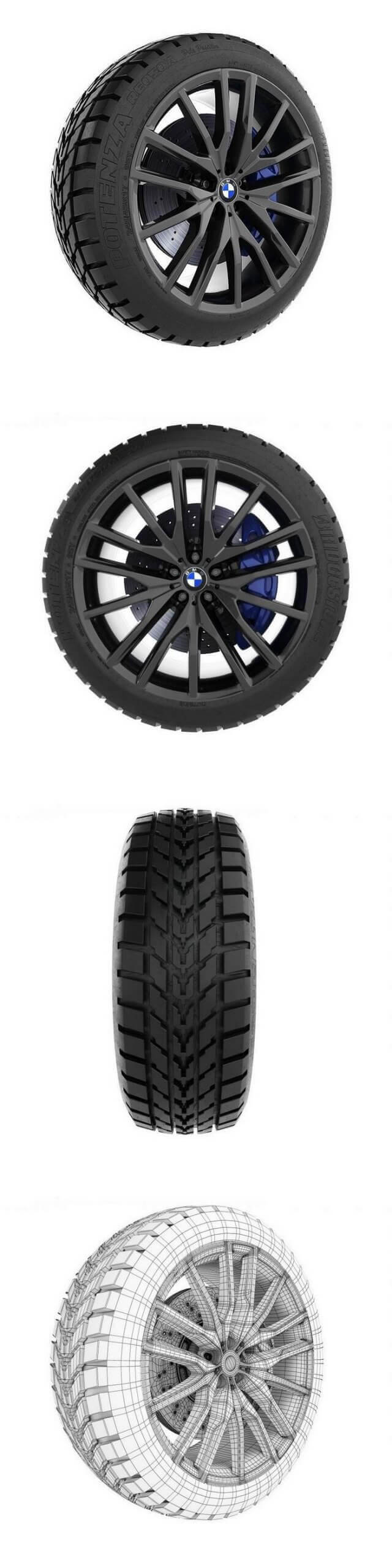 精细化的宝马BMW轮胎3D模型下载（C4D,FBX,OBJ,MAX）