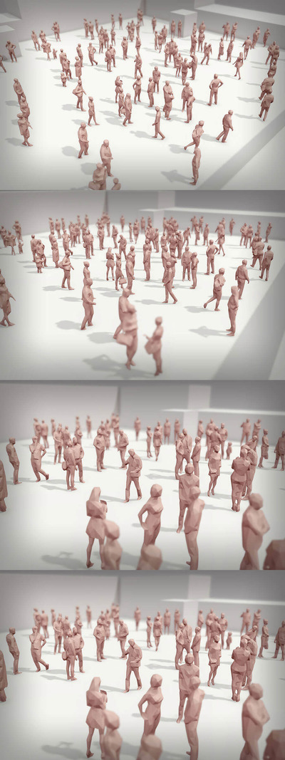 多种走路姿势的低多边形人物合集下载（OBJ,FBX,MAX）