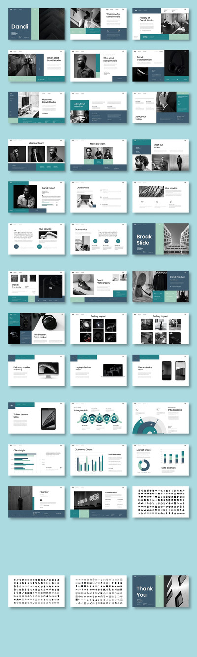 高雅的商业服务公司介绍PPT模板 (PPTX)