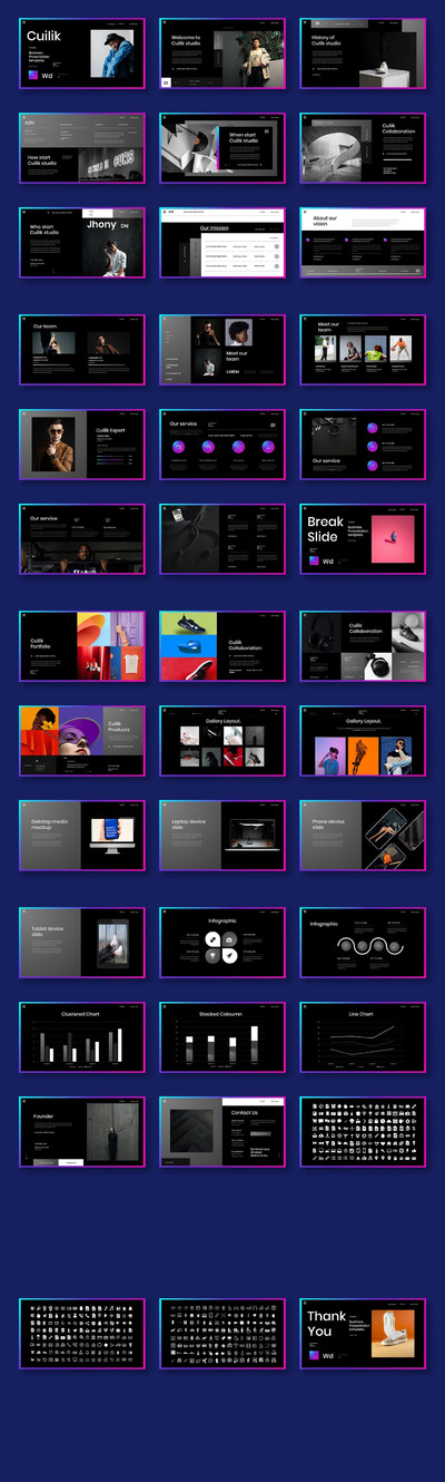 酷炫广告公司PPT模板 (PPTX)