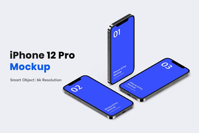 时尚高端2.5D等轴等距3D立体iPhone 12 Pro APP UI样机展示模型mockups