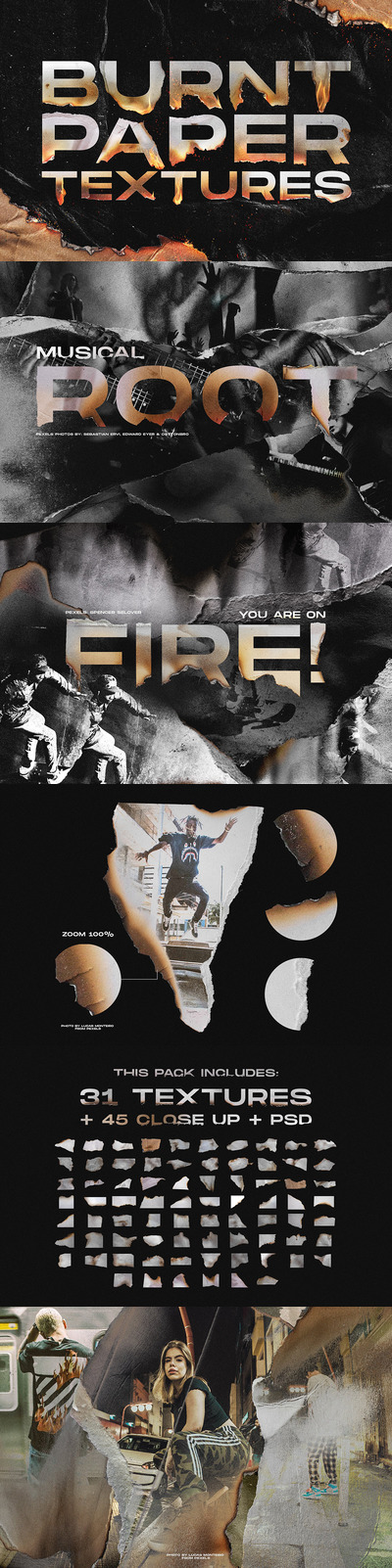 撕裂和烧毁的纸张纹理[1GB] (psd,png)