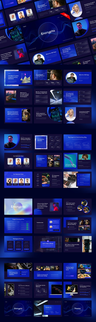 Encrypto - 虚拟比特币演示模板(PPT,PPTX)