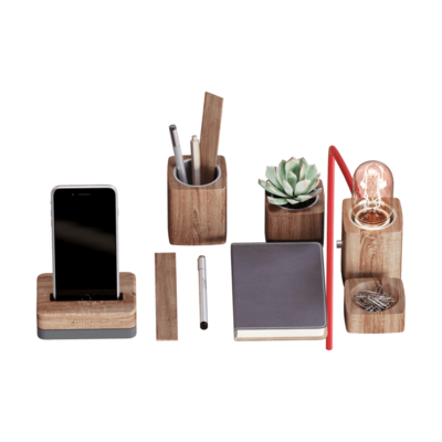 办公桌桌面木质用具组合3D模型（OBJ,FBX,MAX）