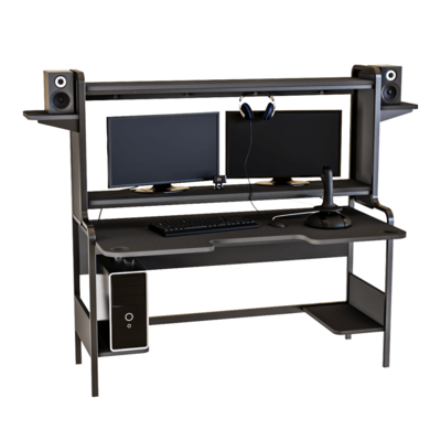 黑色金属电脑桌3D模型（OBJ,FBX,MAX）