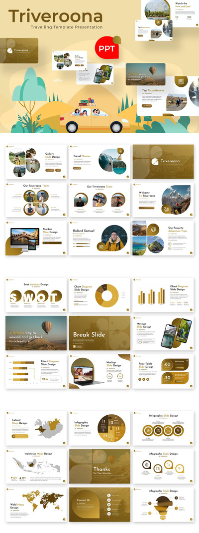 Triverona - 高端旅行风景PPT模板(PPTX)