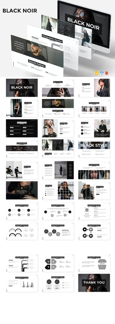 Black Noir - 高端现代PPT演示模板(KEY,PPTX)