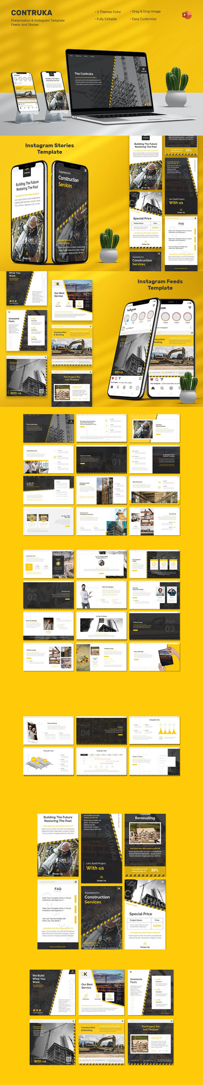 Contruka - 高端手机PPT文稿模板(PPTX)