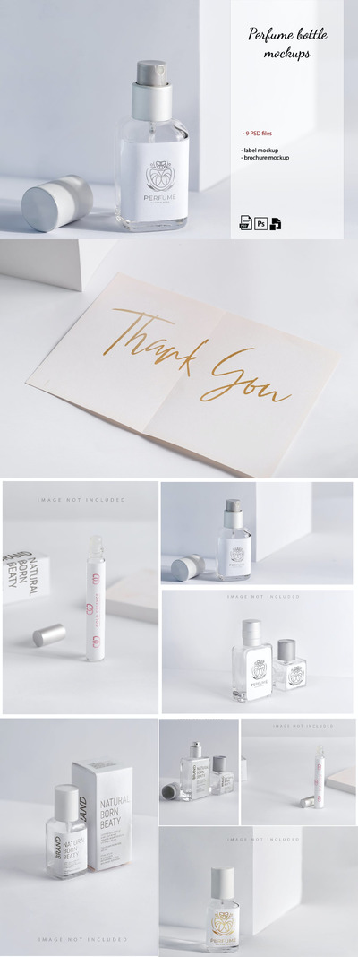 高端香水瓶模型集 4 (PSD)