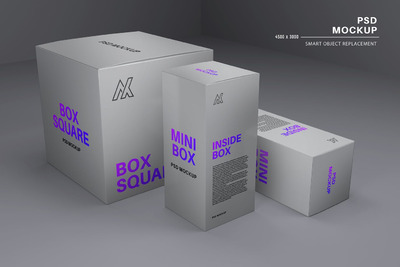 逼真盒子包装模型 (PSD,JPG)