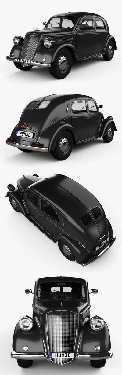 兰西亚·阿尔迪亚 Lancia Ardea 1939 复古老爷车汽车3D模型下载（C4D,FBX,OBJ,MAX）
