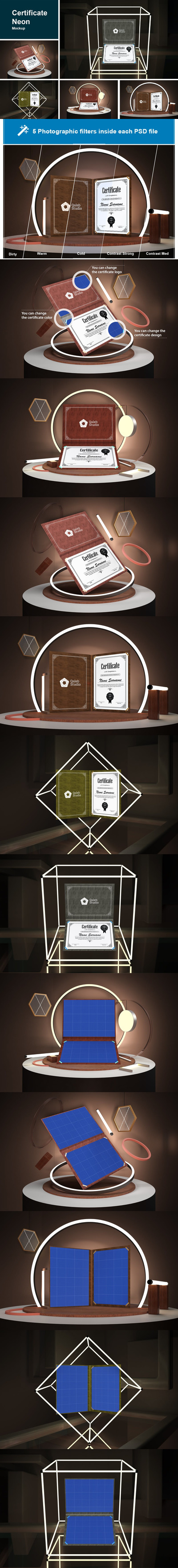 高端证书展示样机 (PSD)