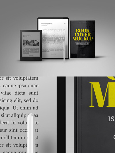 kindle电子书阅读器样机 (PSD)