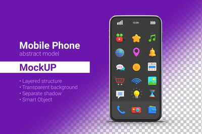 正面的智能手机正面样机 (PSD)