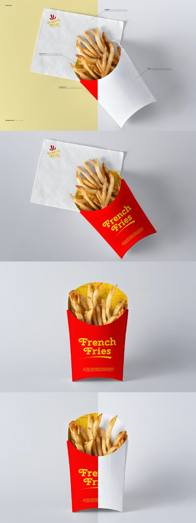 薯条包装模型样机 (PSD)