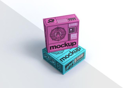 纸盒包装设计效果图展示样机[psd]