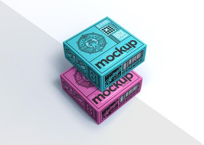 纸盒包装盒设计样机模板[psd]