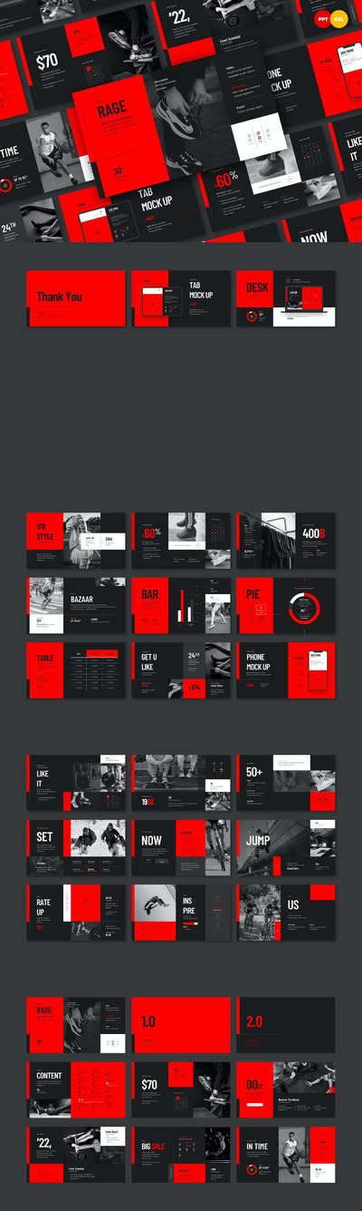 时尚高端专业的运动促销powerpoint幻灯片演示模板（pptx）