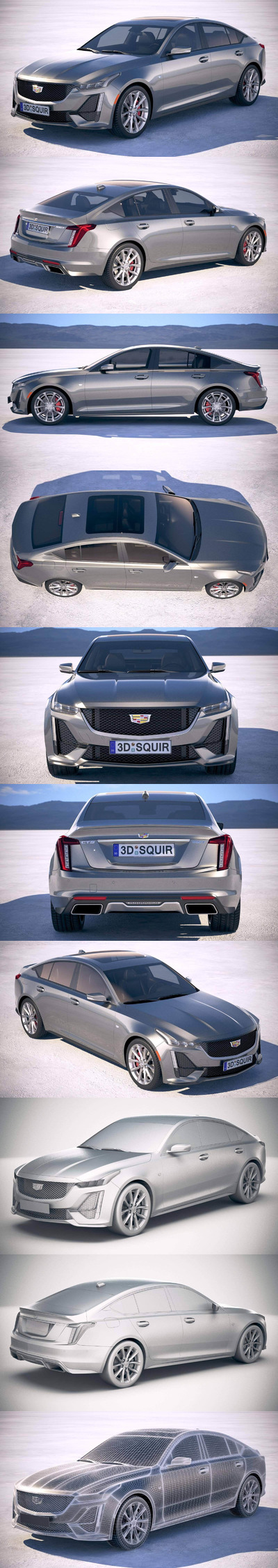 凯迪拉克CT5 2020 汽车轿车3D模型下载(C4D,FBX,OBJ,MAX)