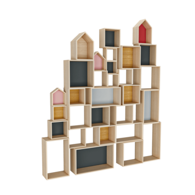 组合实木置物柜3D模型（OBJ,FBX,MAX）