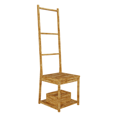 浴室竹质高背晾衣椅3D模型（OBJ,FBX,MAX）