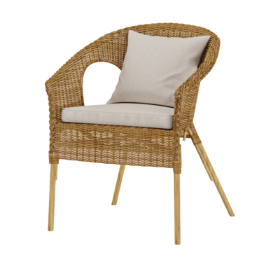 藤编扶手椅3D模型（OBJ,FBX,MAX）