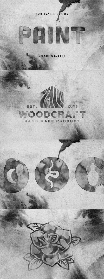 墨水文字效果模型(PSD)