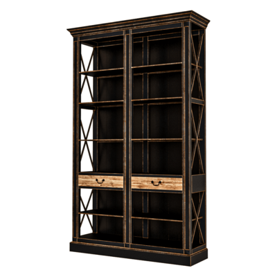 黑色实木书柜3D模型（OBJ,FBX,MAX）