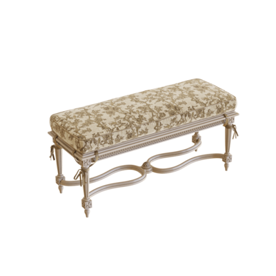 经典印花布艺长凳3D模型（OBJ,FBX,MAX）