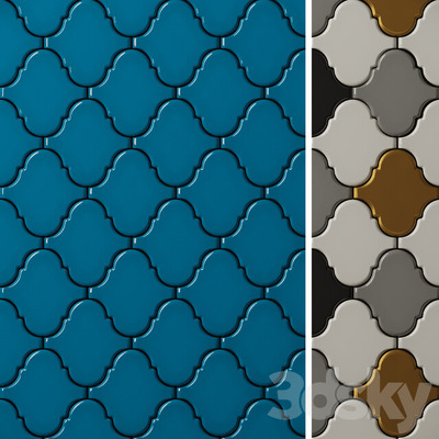 菱形墙砖3D模型（OBJ,MAX）