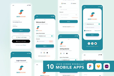 登录页面UI工具包 - Azztemp (FIG,SKETCH,XD)