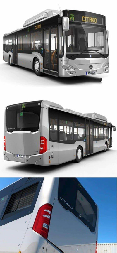 梅赛德斯奔驰 Citaro NGT 3D汽车大巴车公交车公共汽车模型下载 (MAX,OBJ,FBX,C4D)