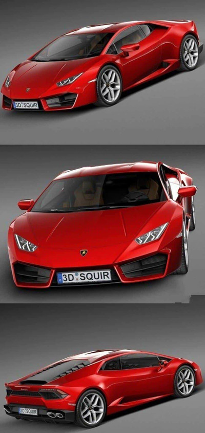 兰博基尼 Huracan LP580-2 2017 3D 汽车跑车模型下载 (MAX,OBJ,FBX)