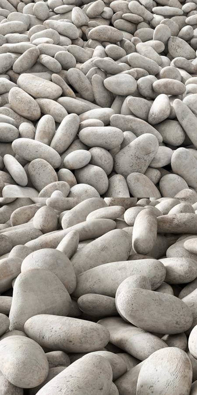 白色鹅卵石3D模型（OBJ,FBX,MAX）