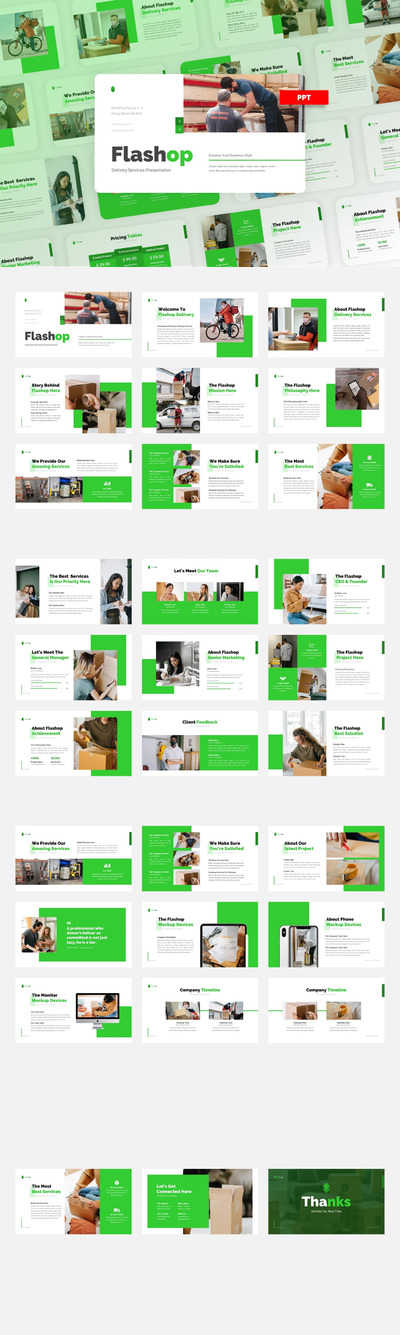 物流业务介绍PPT模板 (PPT,PPTX)